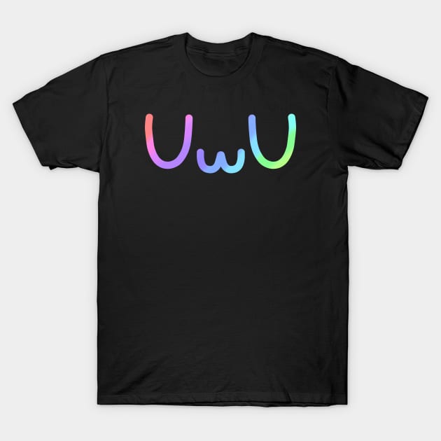 UwU Rainbow Gradient T-Shirt by Trippycollage